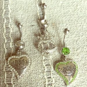 Juicy Couture Brand - Set of 3 Belly Rings!